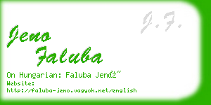 jeno faluba business card